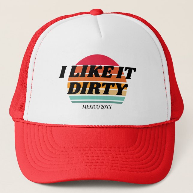 Retro Sunset Vacation 50 60th 70th Birthday Squad Trucker Hat (Front)