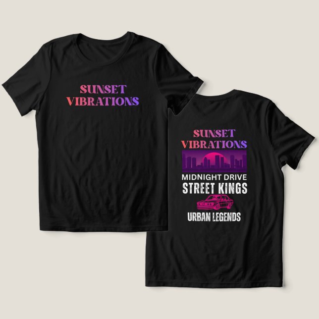 Retro Sunset Vibrations  Tri-Blend Shirt (Design Front & Back)