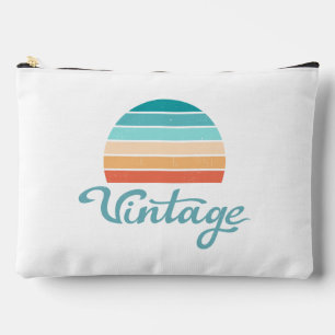 Retro Sunset+Vintage Script Distressed Accessory Pouch