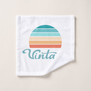 Retro Sunset+Vintage Script Distressed Bath Towel Set