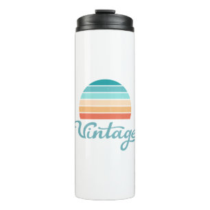 Retro Sunset+Vintage Script Distressed Thermal Tumbler