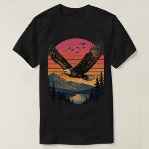 Retro Sunset Wildlife Vintage Animal Silhouette T-Shirt