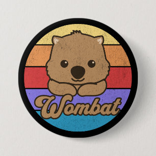 Retro Sunset Wombat 7.5 Cm Round Badge
