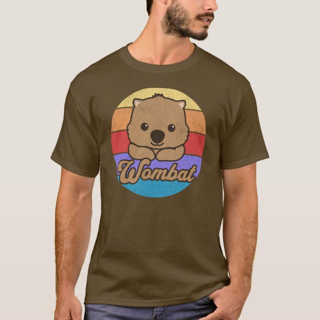 Retro Sunset Wombat T-Shirt (Front)