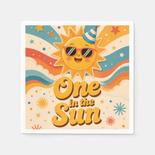 Retro Sunshine 1st Birthday Party Napkins