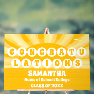 Retro Sunshine 2025 Congratulations Graduate Acrylic Sign