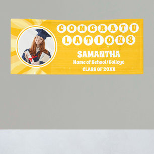 Retro Sunshine 2025 Graduation Photo Banner