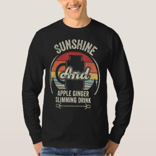 Retro Sunshine And Apple Ginger Slimming Drink Sum T-Shirt