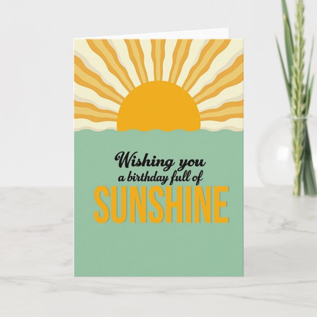 Retro Sunshine Birthday Card (Front)