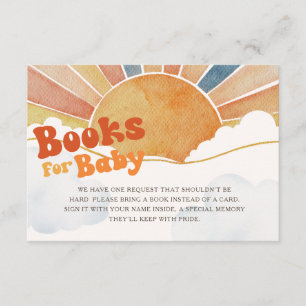 Retro Sunshine books for Baby Baby Shower Enclosure Card