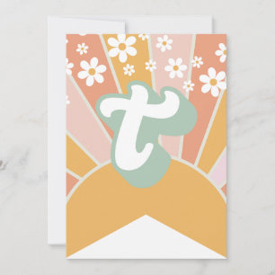 Retro Sunshine daisy boho floral Banner T Invitation