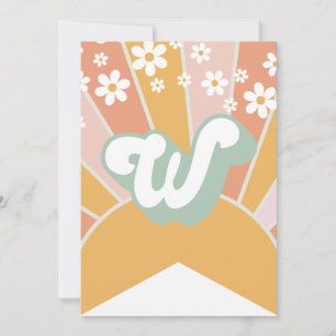 Retro Sunshine daisy boho floral Banner W Invitation