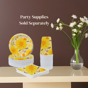 Retro Sunshine Flowers-Party Supplies- Paper Plate