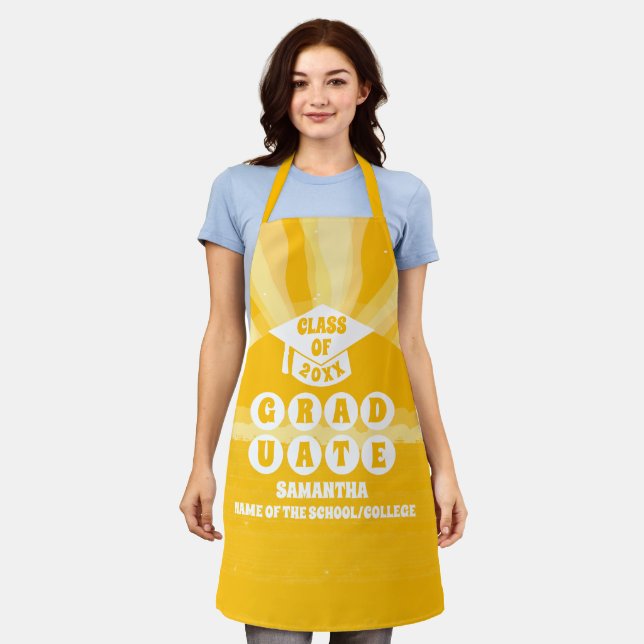 Retro Sunshine Graduation Apron (Worn)