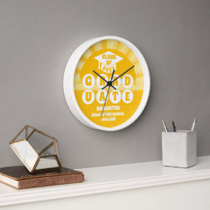 Retro Sunshine Graduation Clock