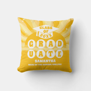 Retro Sunshine Graduation Cushion