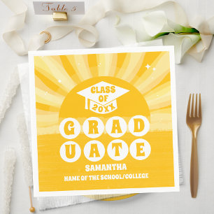 Retro Sunshine Graduation Party Napkin