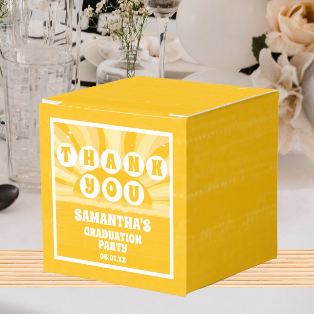 Retro Sunshine Graduation Party Thank You Favour Box (Creator Uploaded)