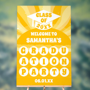 Retro Sunshine Graduation Party Welcome Acrylic Sign