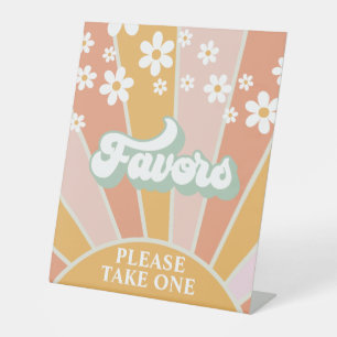Retro Sunshine Groovy Favours Pedestal Sign