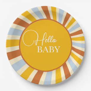 Retro Sunshine Paper Plate