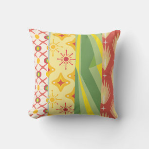 Retro Sunshine Patterns – Bold Colorful  Cushion
