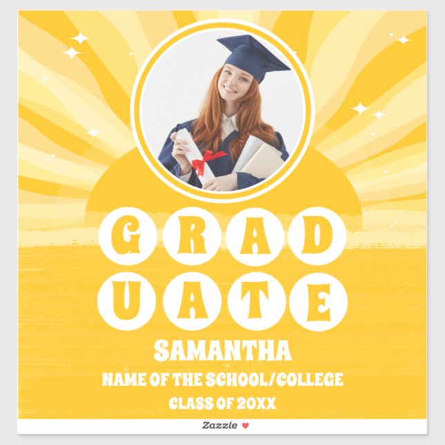 Retro Sunshine Photo Graduation (Sheet)