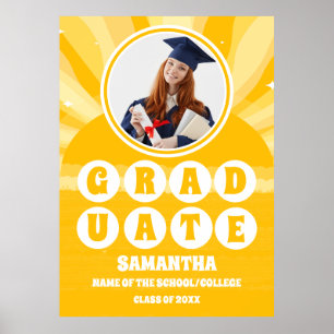 Retro Sunshine Photo Graduation Poster