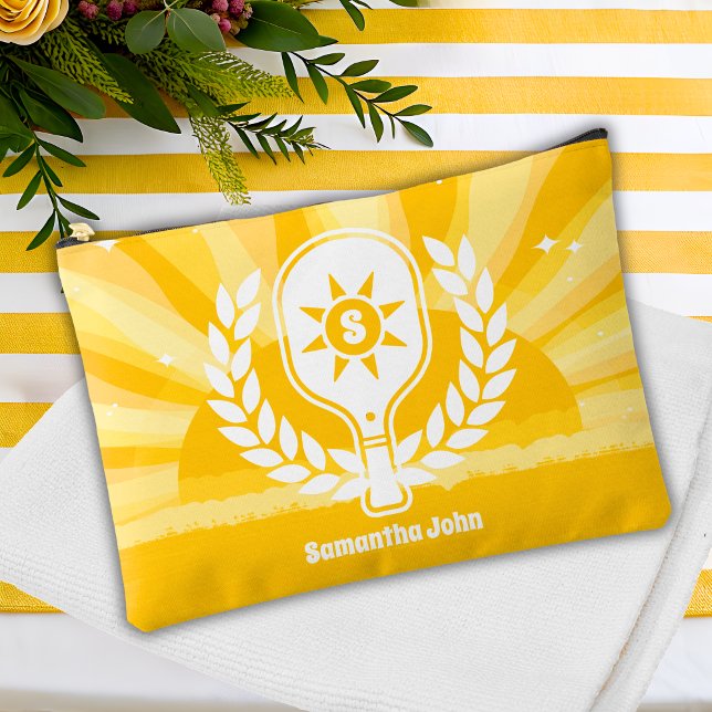 Retro Sunshine Pickleball Bridal Shower Accessory Pouch (Accessory Pouch)
