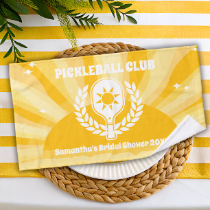 Retro Sunshine Pickleball Club Bridal Shower Hand Towel