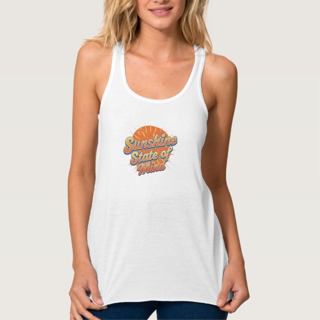Retro "Sunshine State of Mind" Quote Singlet (Front)