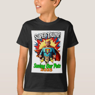 Retro Super Trump 2025 Protect Our Cats And Ducks T-Shirt
