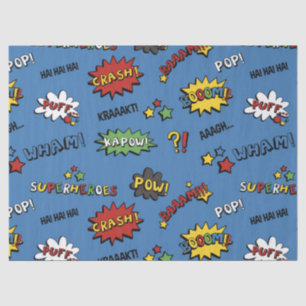 Retro Superhero Kids Pattern Tissue Paper