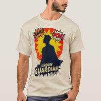 Retro Superhero Silhouette - Urban Guardian Design