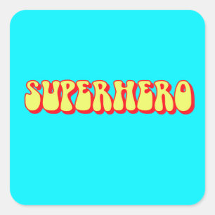 Retro Superhero Square Sticker