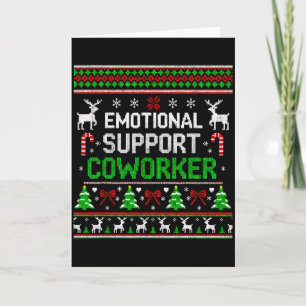 Retro Suprt Coworker Ugly Christmas Saying Quote Card