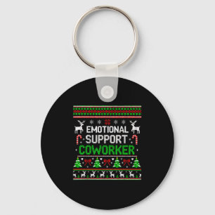 Retro Suprt Coworker Ugly Christmas Saying Quote  Key Ring