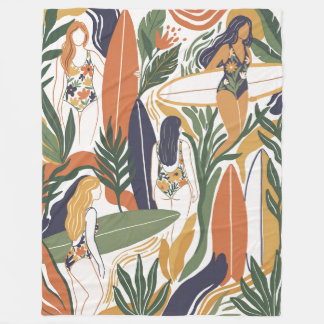 Retro Surf Club Fleece Blanket