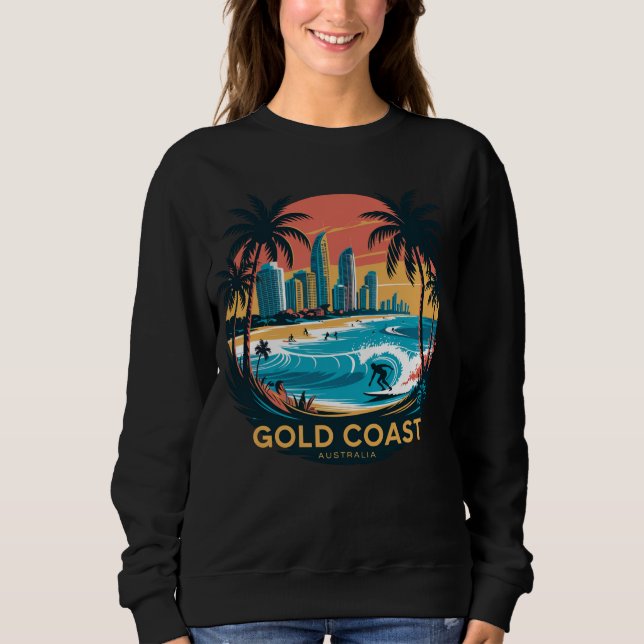 Retro Surf Gold Coast – Australia Beach Sweatshirt (Front)