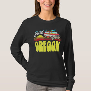 Retro Surf Oregon Sunset and Vintage Van Eighties  T-Shirt