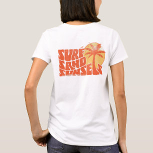 Retro Surf Sand Sunsets Beach Life Palm Tree T-Shirt