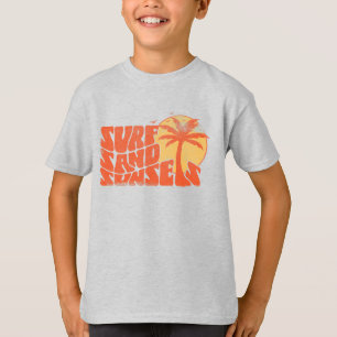 Retro Surf Sand Sunsets Beach Life Palm Tree T-Shirt