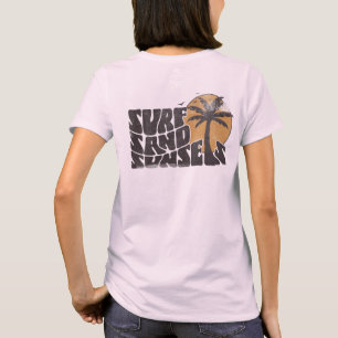 Retro Surf Sand Sunsets Palm Tree Beach Vibes T-Shirt