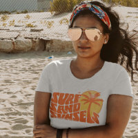 Retro Surf Sand Sunsets Palm Tree Beach Vibes