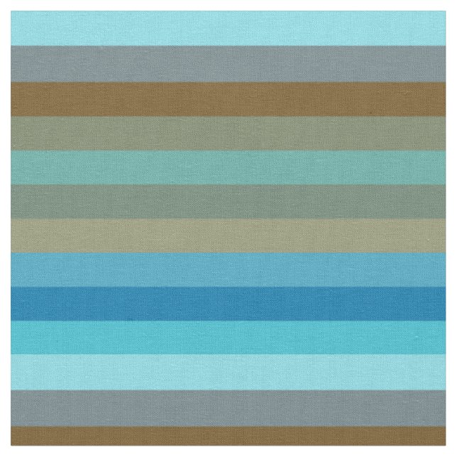 Retro Surf Stripe 1970s Beach Rainbow   Fabric (Close Up)