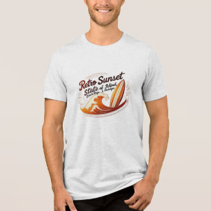Retro Surf Sunset – Catch Waves, Rays & Nostalgia Tri-Blend Shirt