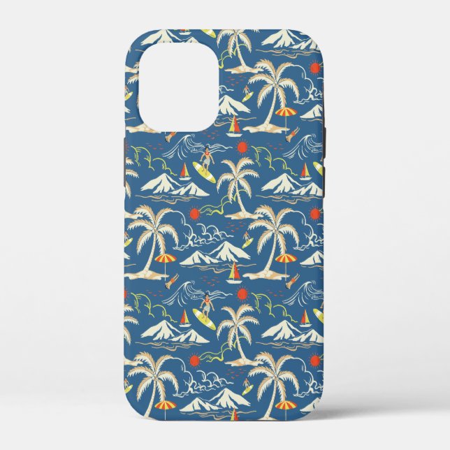 Retro Surf Tropical Pattern Case-Mate iPhone Case (Back)