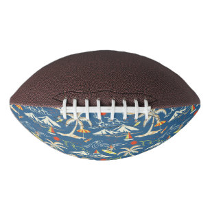 Retro Surf Tropical Pattern Football