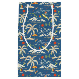Retro Surf Tropical Pattern Small Gift Bag