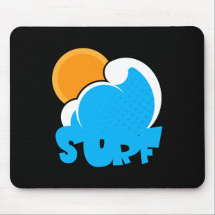 Retro Surf Wave Sun Summer Fun Vibe for Beach Mouse Pad